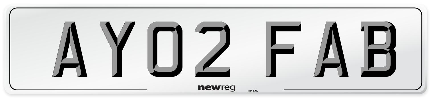 AY02 FAB Number Plate from New Reg